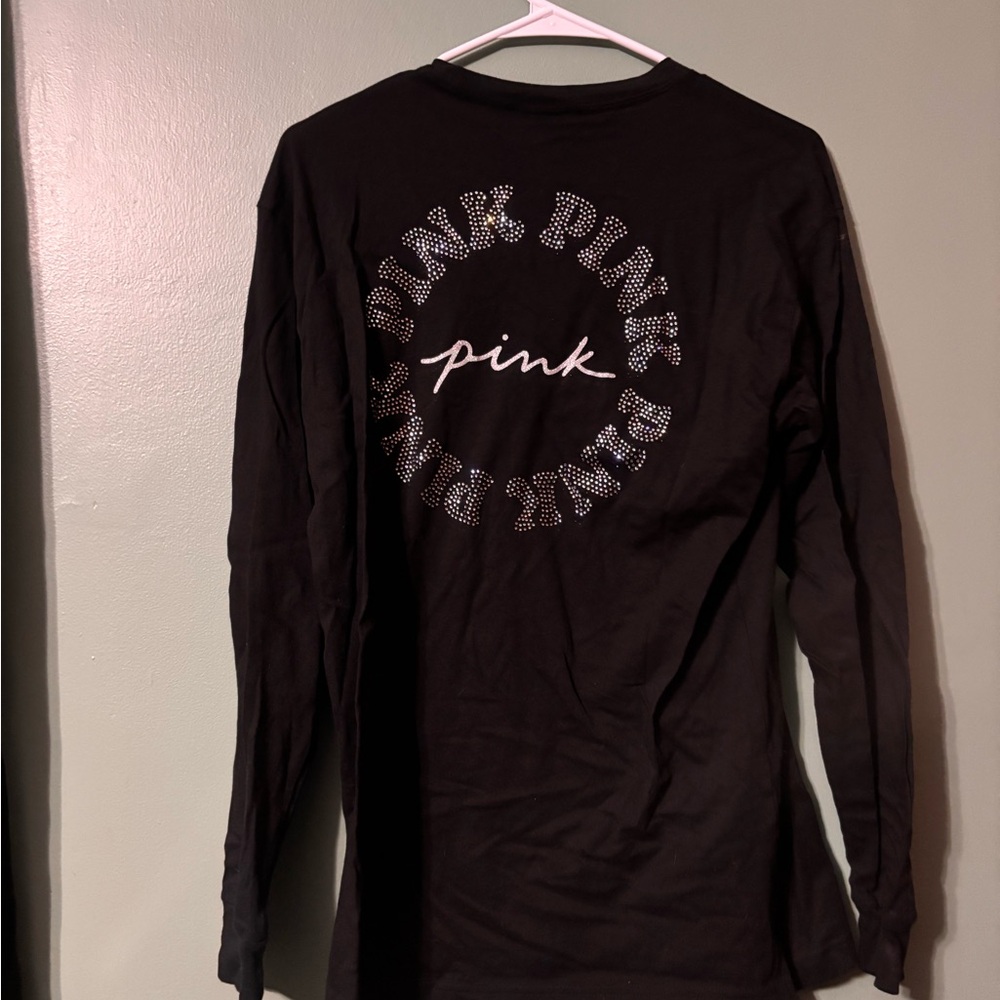 🖤 NWOT PINK Victoria's Secret Long Sleeve Bling Tee 🩶 - Picture 3 of 3